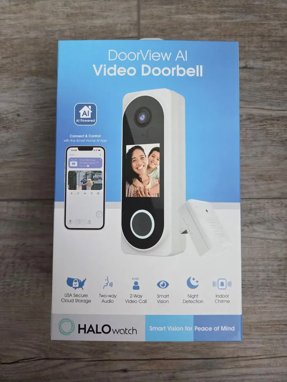 Brand New HALOwatch DoorView AI Video Doorbell – Smart Home Security